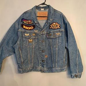 Levi’s Jean Jacket with Harley Davidson patches